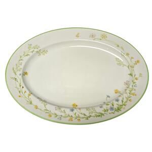 Reverie Noritake Ivory China Large Spring Floral Trim Serving Plate Platter 7191